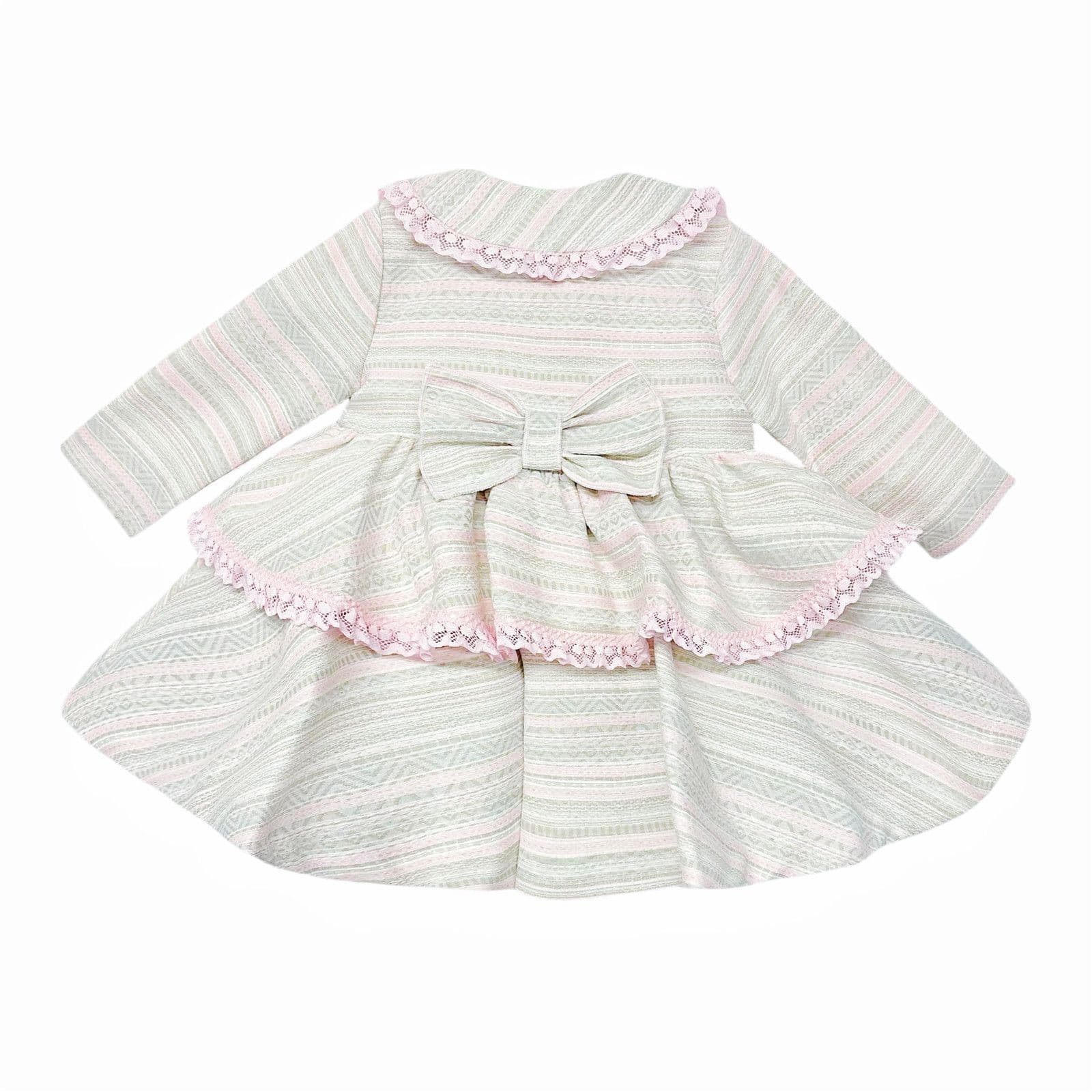 *SALE* Beige & Pink Puff Ball Stripe Woven Jacket "MYD2268"