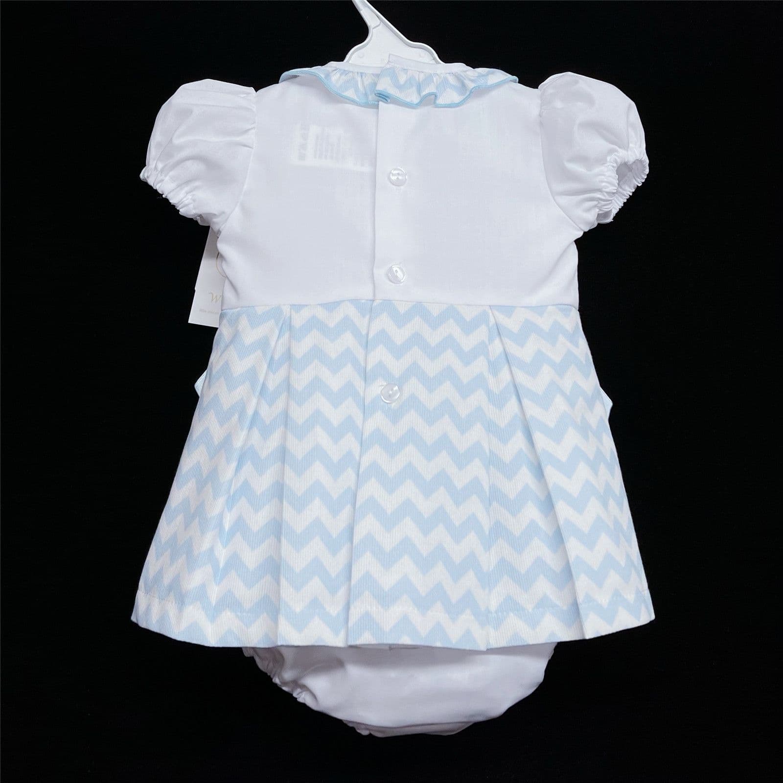 *SALE* Blue Chevron Print A Line Bow Dress with Pants "MYD304 B"
