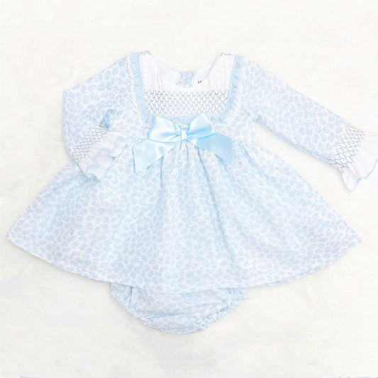 *SALE* Blue Floral Puff Ball Dress with Pants "MYDC2452"