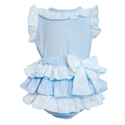 *SALE* Blue Frilly Shorts with Linen Top "MYD318 B"