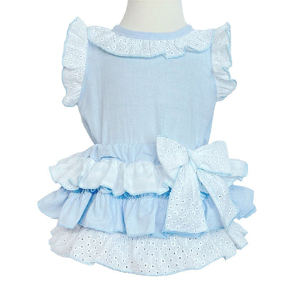 *SALE* Blue Frilly Shorts with Linen Top "MYD318 B"