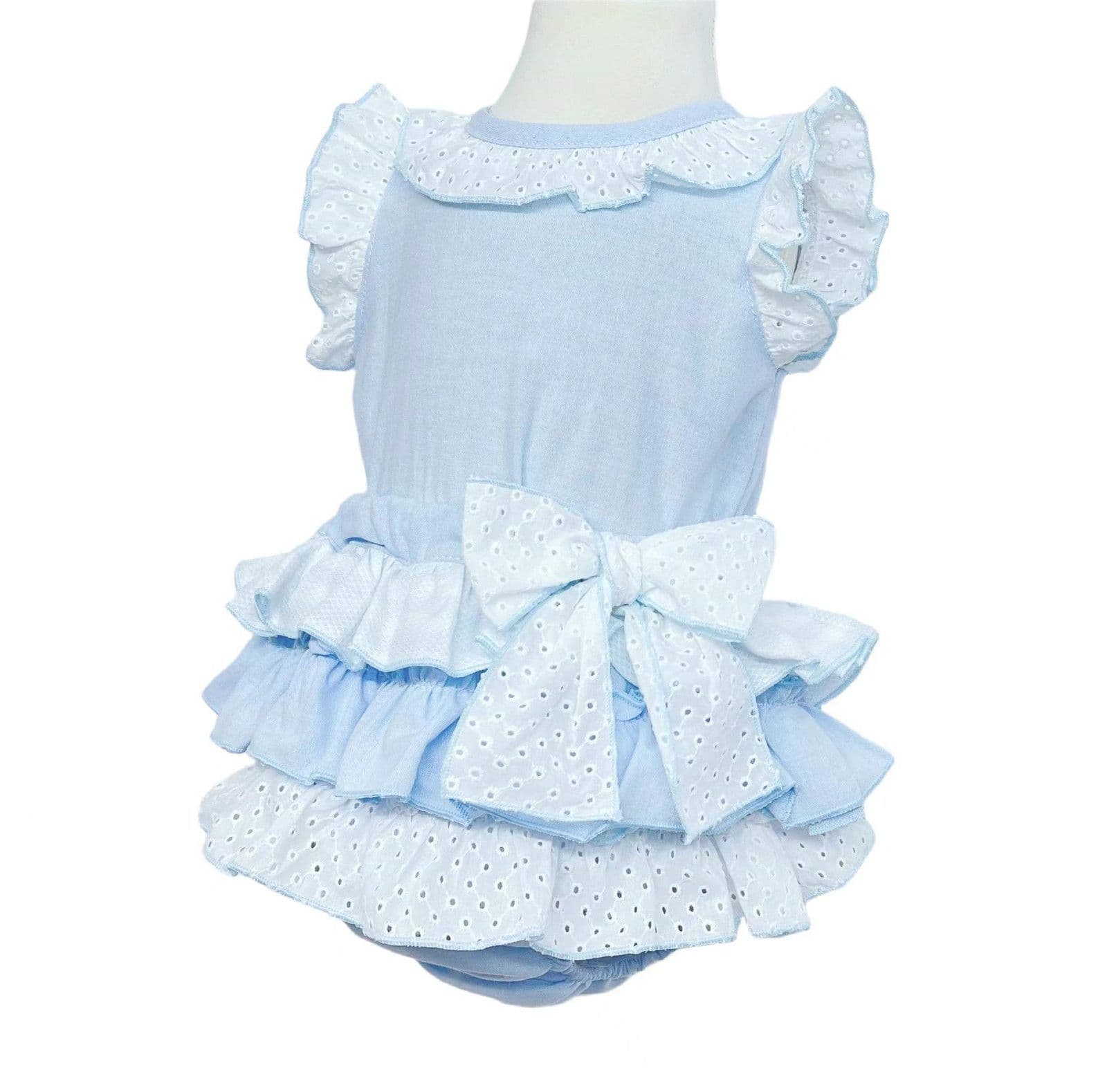 *SALE* Blue Frilly Shorts with Linen Top "MYD318 B"