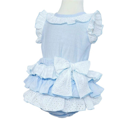 *SALE* Blue Frilly Shorts with Linen Top "MYD318 B"