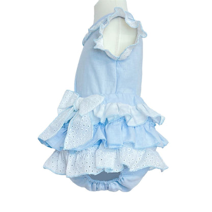 *SALE* Blue Frilly Shorts with Linen Top "MYD318 B"