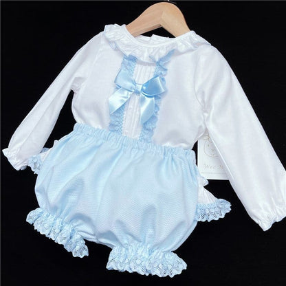 *SALE* Blue Lacey Shorts Set Big Satin Bow "MYD831B"