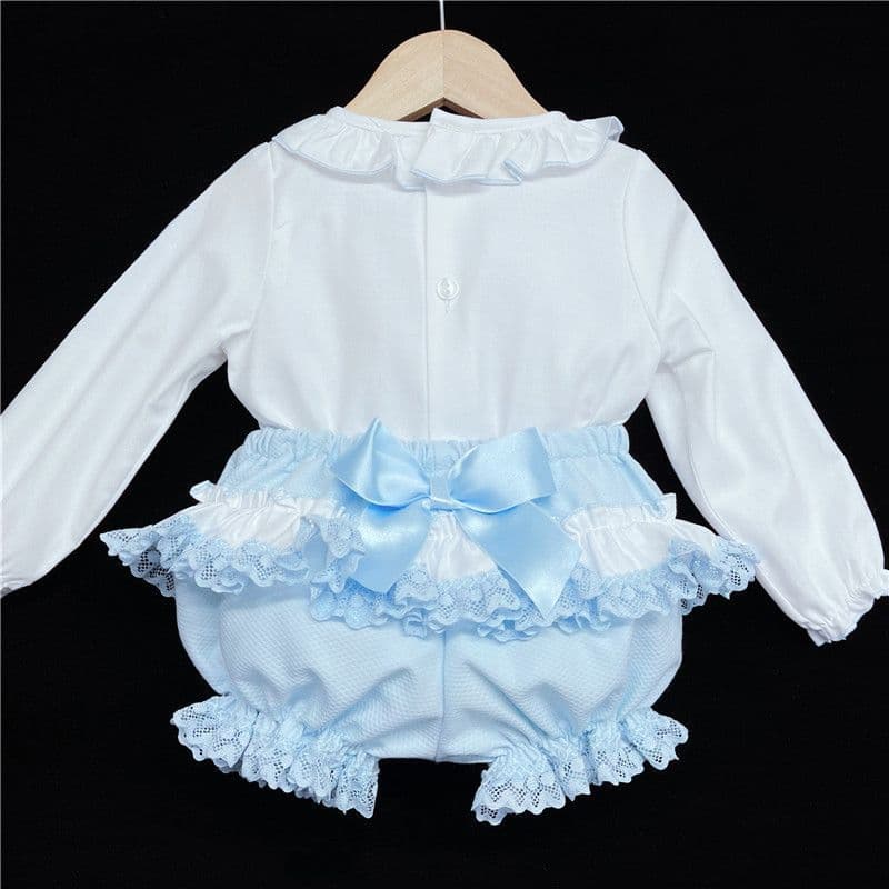 *SALE* Blue Lacey Shorts Set Big Satin Bow "MYD831B"