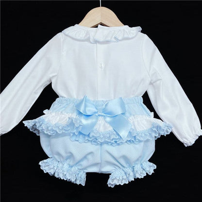 *SALE* Blue Lacey Shorts Set Big Satin Bow "MYD831B"