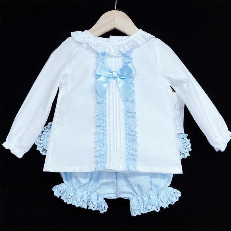 *SALE* Blue Lacey Shorts Set Big Satin Bow "MYD831B"