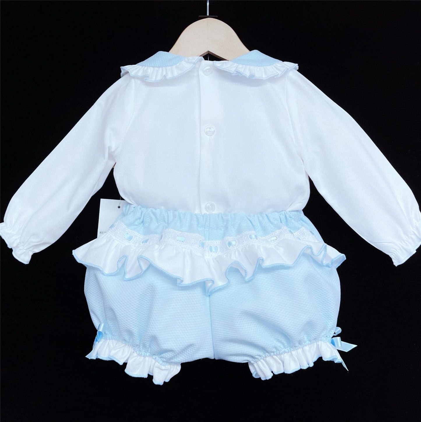 *SALE* Blue Long Sleeve Shorts Set Big Satin Bow "MYD830B"