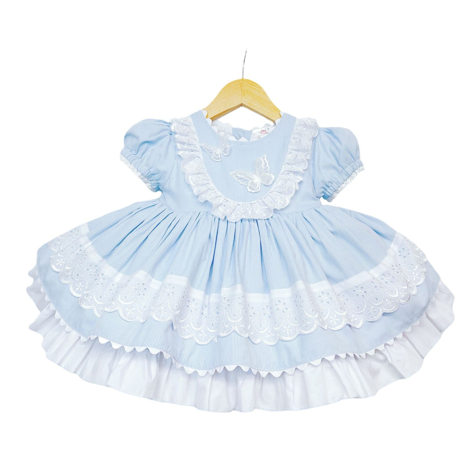 *SALE* Blue Puff Ball Dress Butterfly Ornament "2140 B"