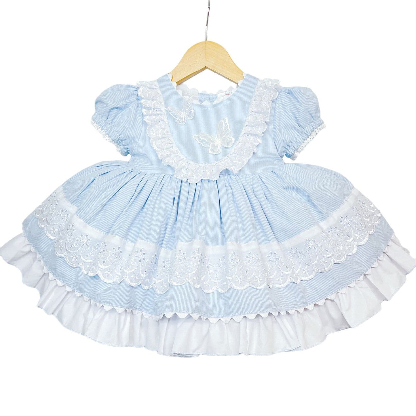 *SALE* Blue Puff Ball Dress Butterfly Ornament "2140 B"