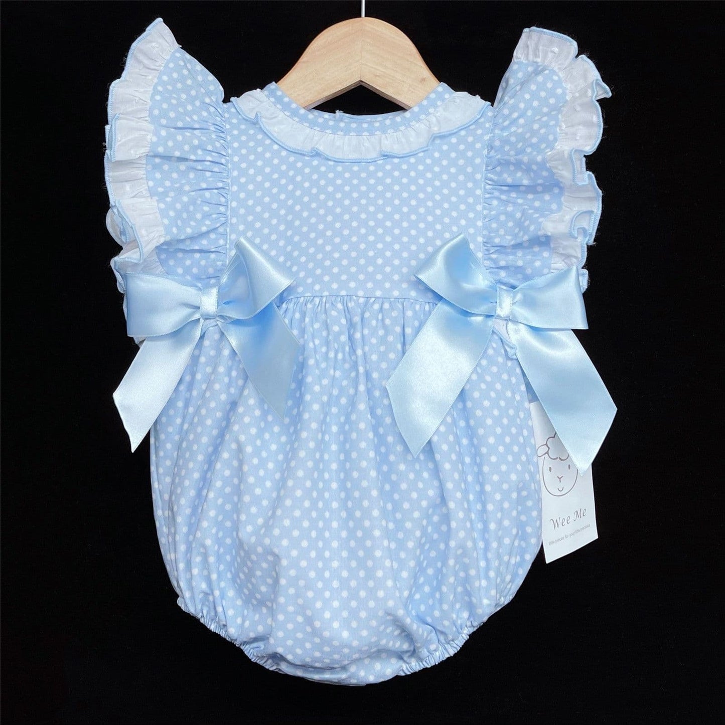 *SALE* Blue Spotty Frilly Shoulder Romper "MYD302 B"