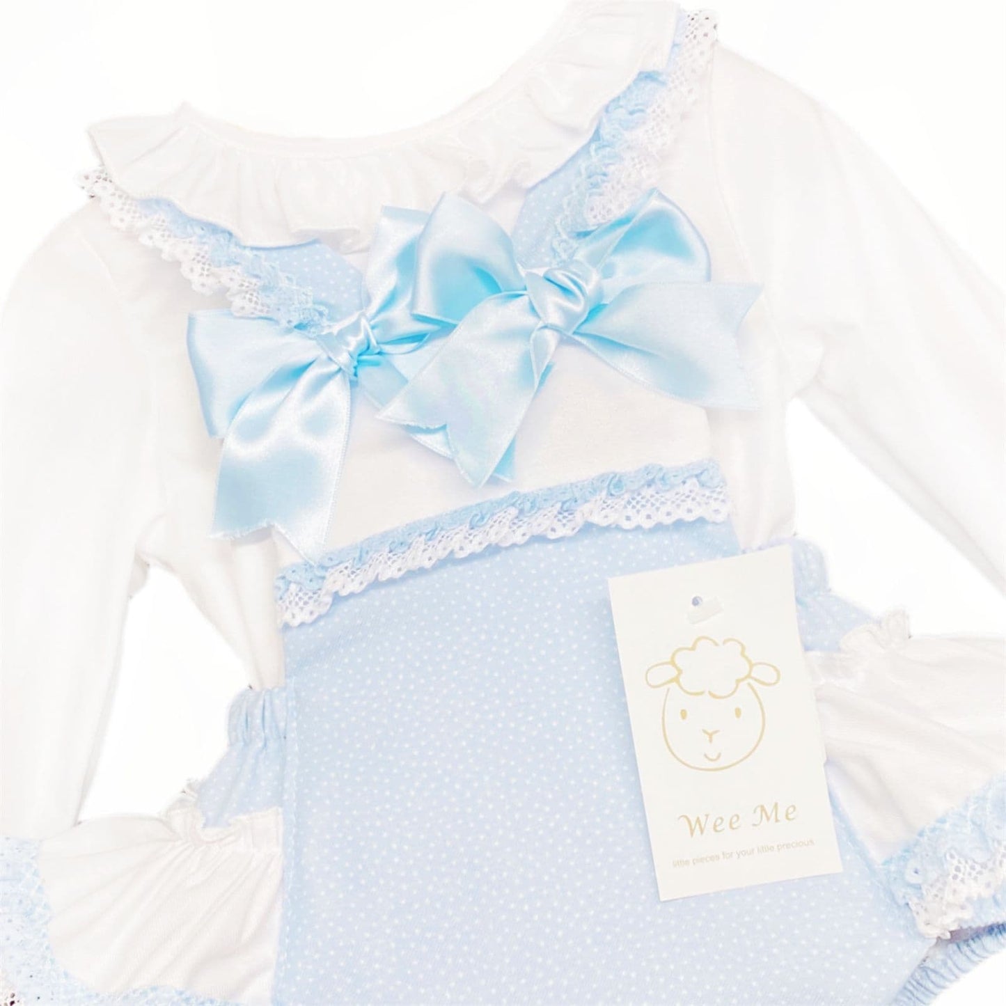 *SALE* Blue Spotty Romper with Shirt Frilly Back "MYD202B"