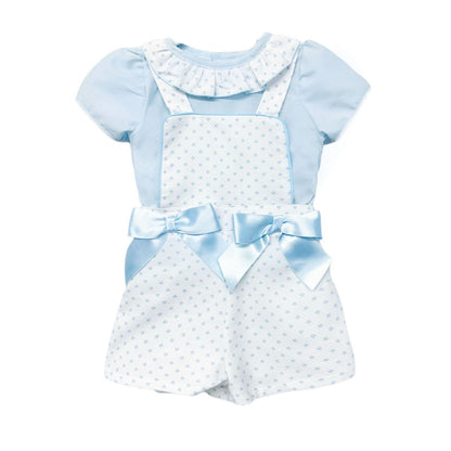 *SALE* Blue Waffle Spoty Dungaree with Top "MYD2321B"