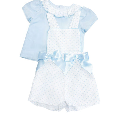 *SALE* Blue Waffle Spoty Dungaree with Top "MYD2321B"