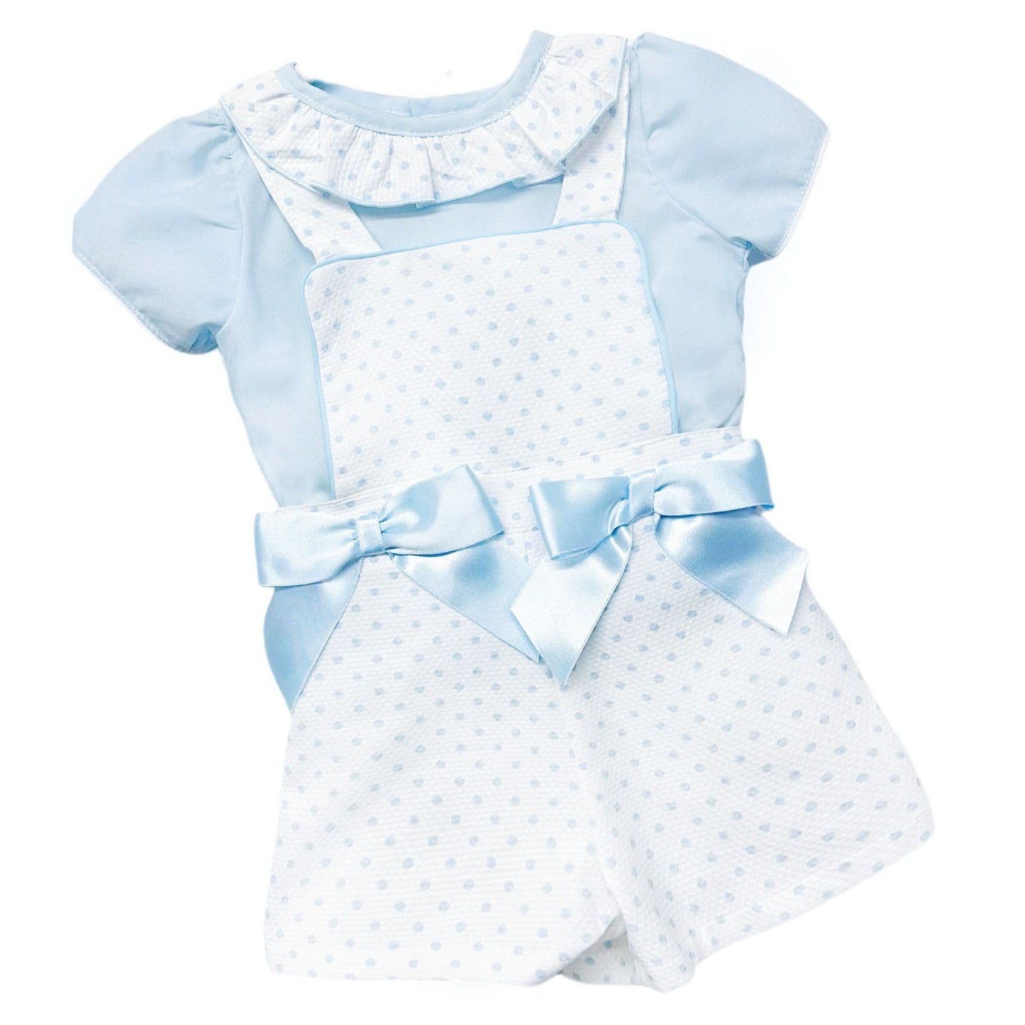*SALE* Blue Waffle Spoty Dungaree with Top "MYD2321B"