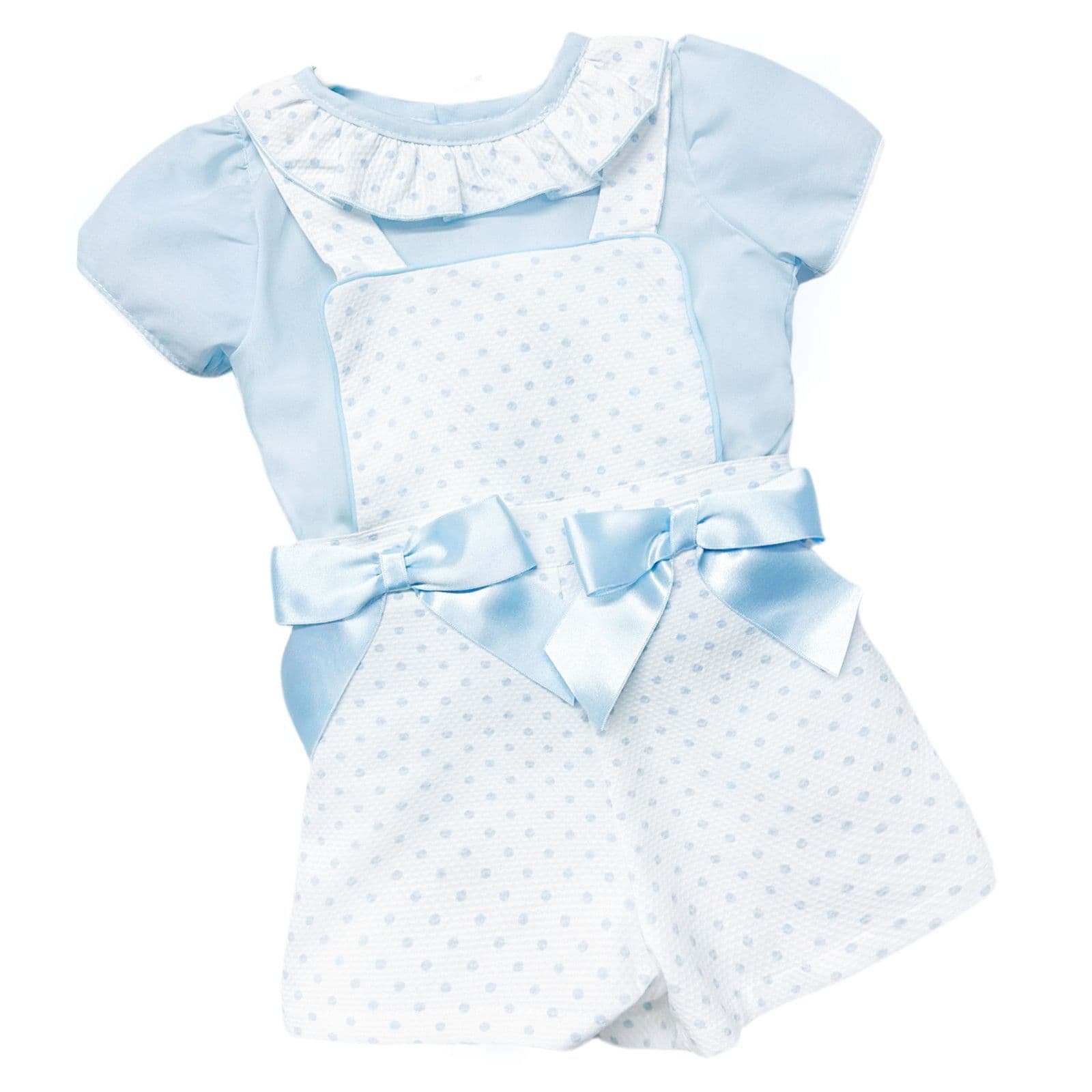 *SALE* Blue Waffle Spoty Dungaree with Top "MYD2321B"