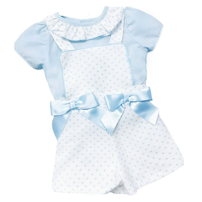 *SALE* Blue Waffle Spoty Dungaree with Top "MYD2321B"