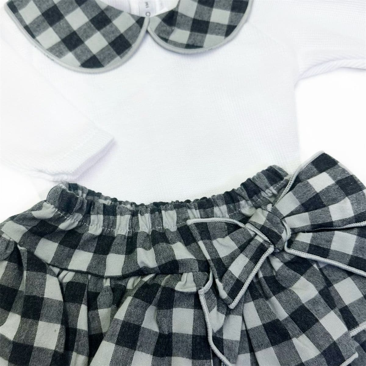 *SALE* Calamaro Baby Girl Black Checked Skirt with Top "17876"