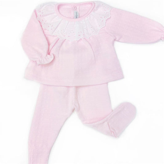 *SALE* Calamaro Baby Girl Blue Cotton Collar Suit "17631 Pink"