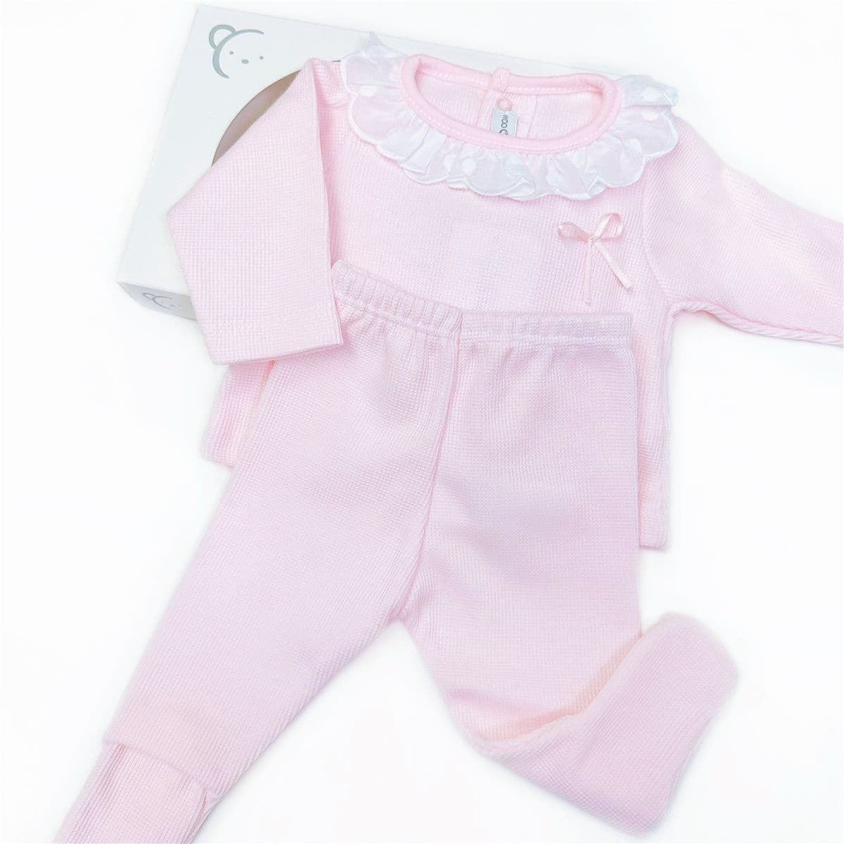 *SALE* Calamaro Baby Girl Pink Cotton Collar Suit "17741 Pink"