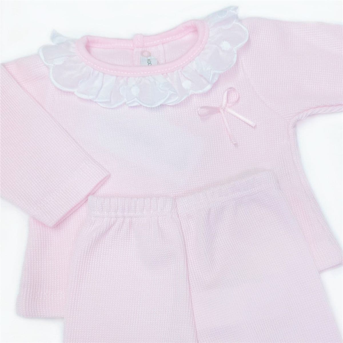 *SALE* Calamaro Baby Girl Pink Cotton Collar Suit "17741 Pink"