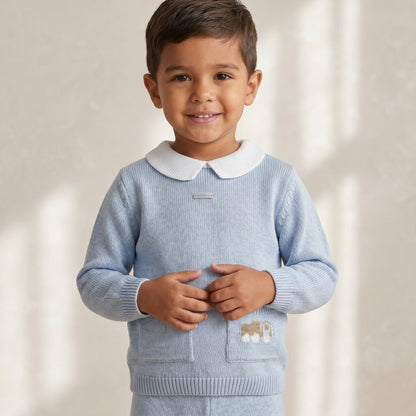 *SALE* FOQUE Baby Boy Sky Blue Knitted Jumper 2421226