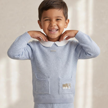 *SALE* FOQUE Baby Boy Sky Blue Knitted Jumper 2421226
