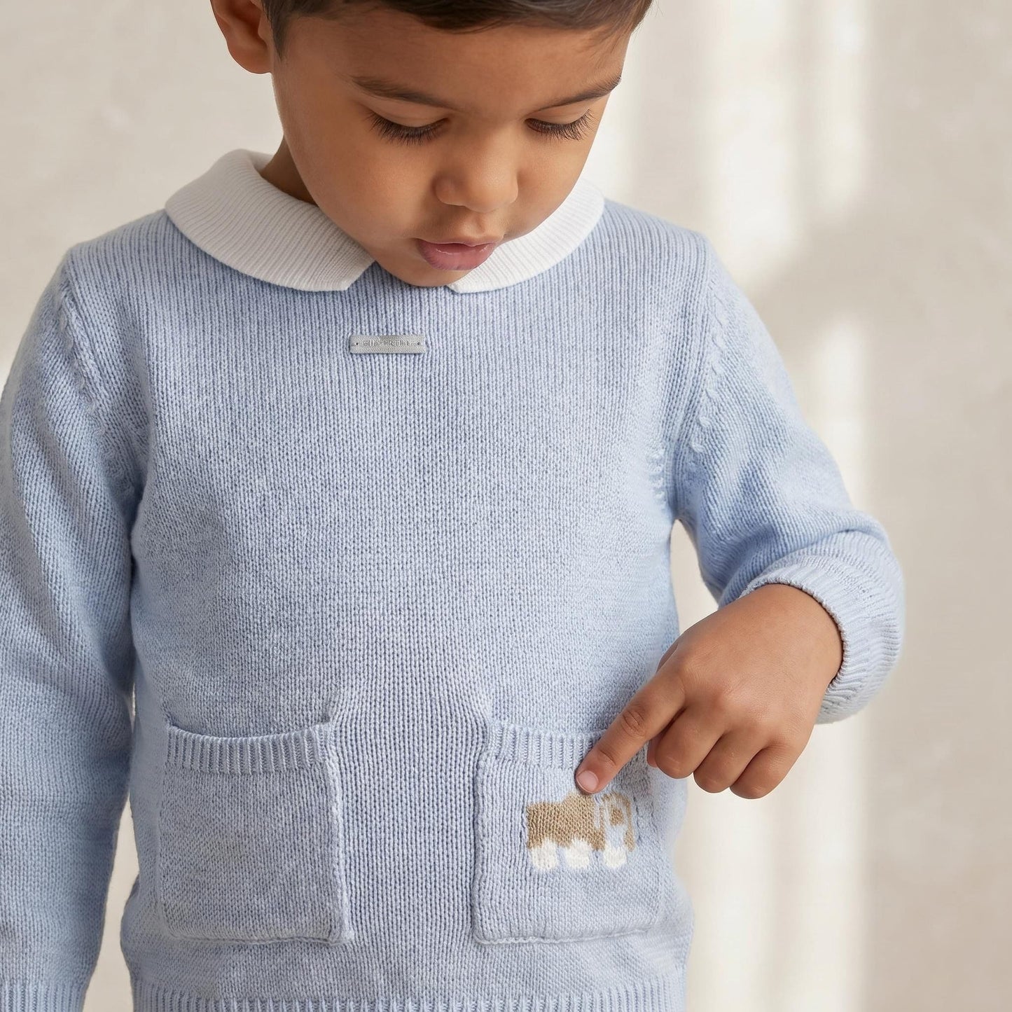 *SALE* FOQUE Baby Boy Sky Blue Knitted Jumper 2421226