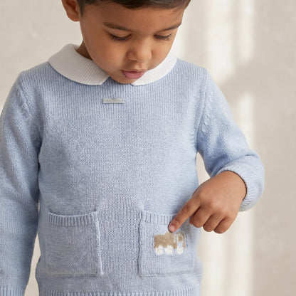 *SALE* FOQUE Baby Boy Sky Blue Knitted Jumper 2421226