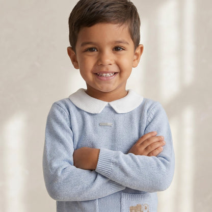 *SALE* FOQUE Baby Boy Sky Blue Knitted Jumper 2421226