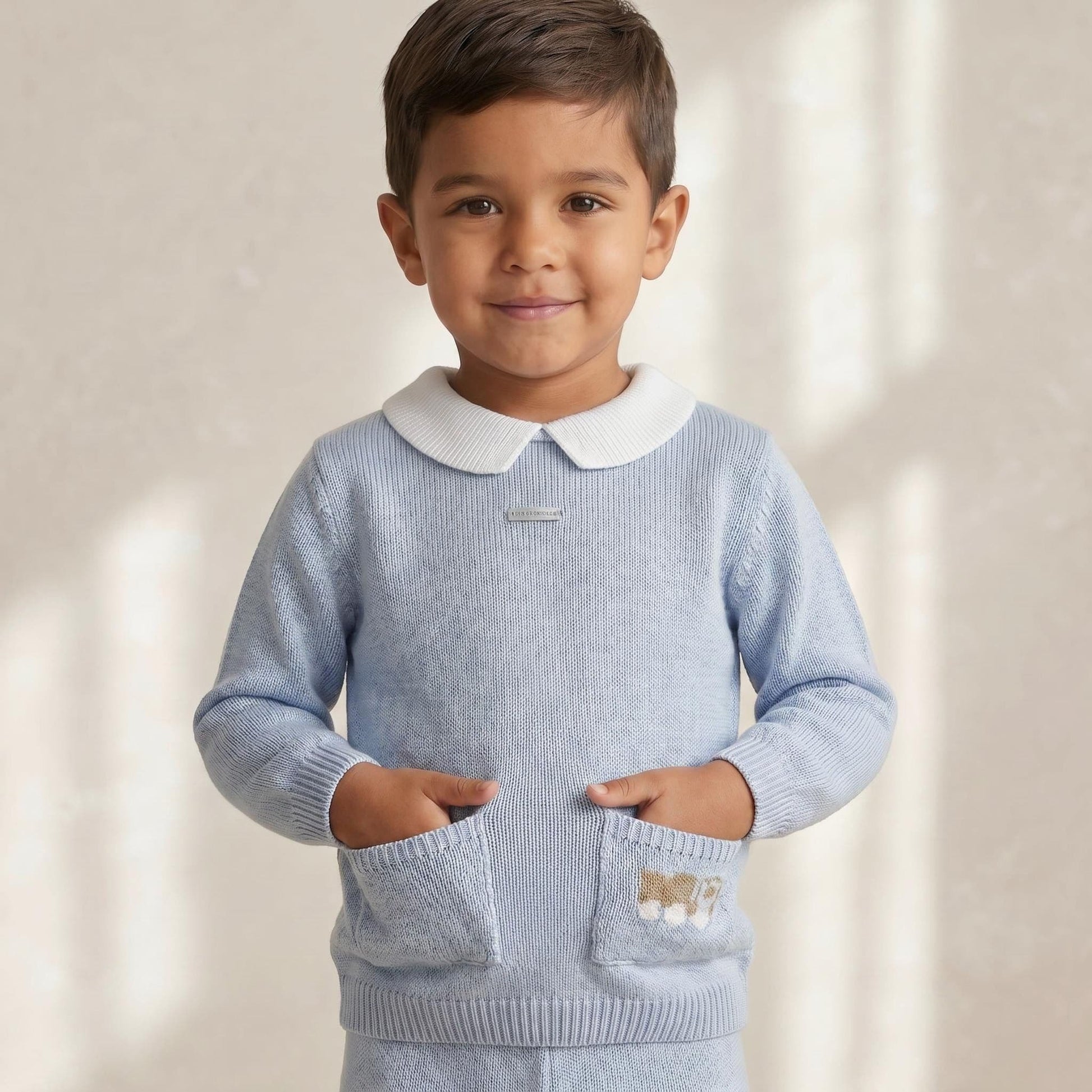 *SALE* FOQUE Baby Boy Sky Blue Knitted Jumper 2421226