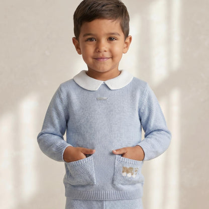 *SALE* FOQUE Baby Boy Sky Blue Knitted Jumper 2421226