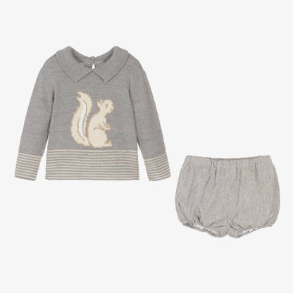 *SALE* FOQUE Baby Boys Grey Squirrel Shorts Set "2324105"