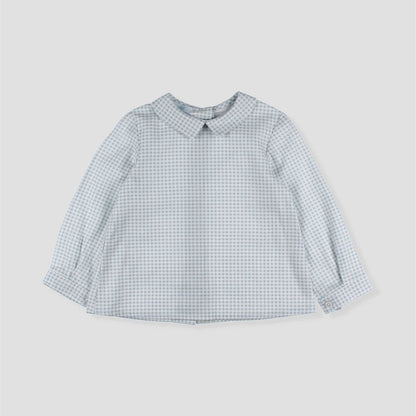 *SALE* FOQUE Baby Boys Sky Blue Checked Cotton-Viscose Shirt "2425234"