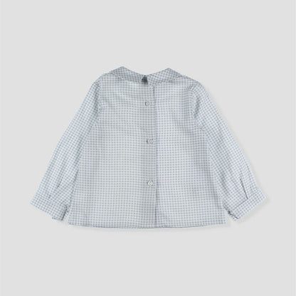 *SALE* FOQUE Baby Boys Sky Blue Checked Cotton-Viscose Shirt "2425234"