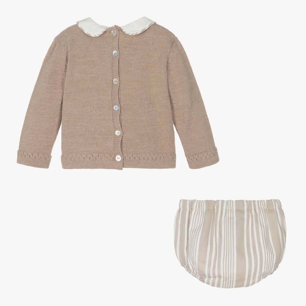 *SALE* FOQUE Baby Boys Taupe Knitted Bunny Shorts Set "2324108"