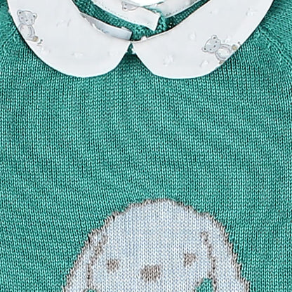 *SALE* FOQUE Baby Boys Verde Menta Bunny Knit & Cotton Set "2424214"