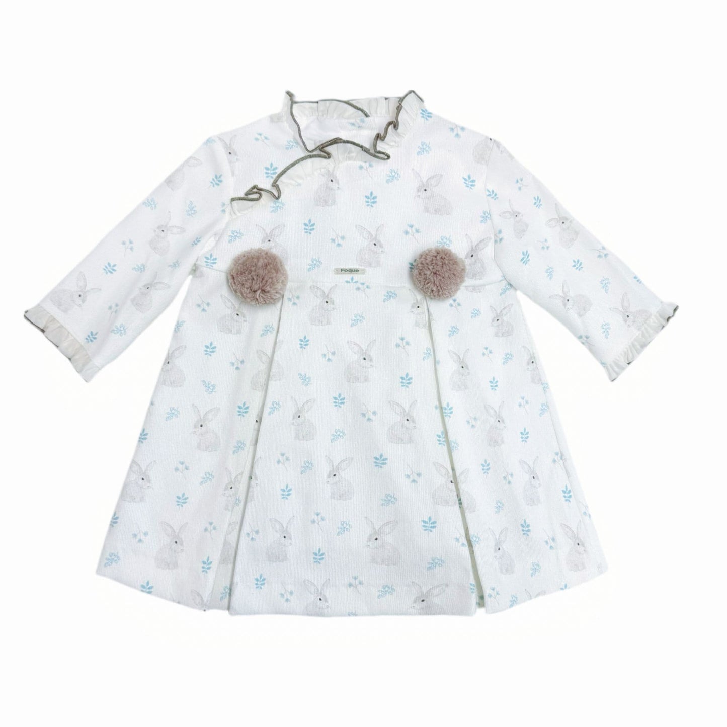 *SALE* FOQUE Baby Girl Ivory Needlecord Bunny Dress "2325115"