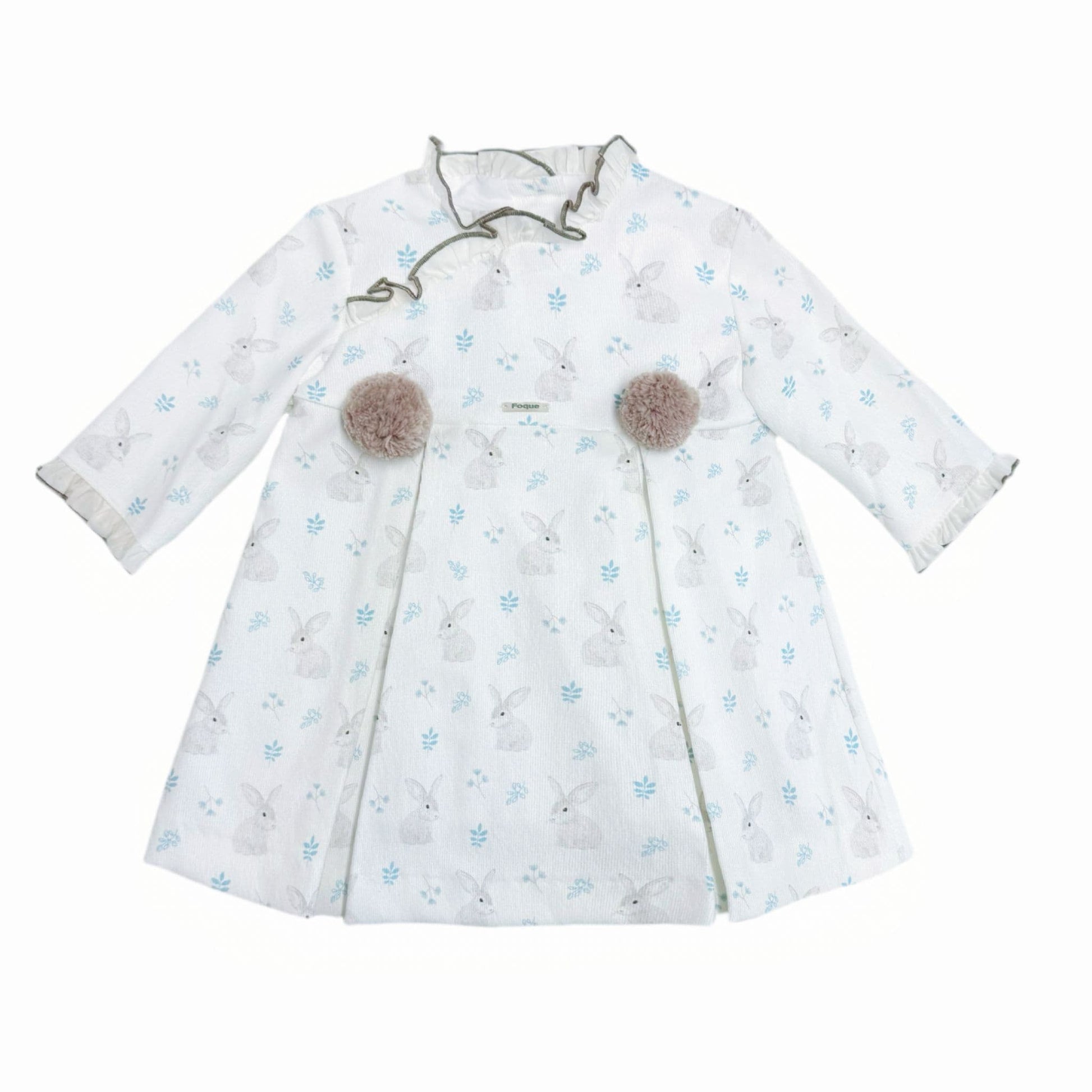 *SALE* FOQUE Baby Girl Ivory Needlecord Bunny Dress "2325115"