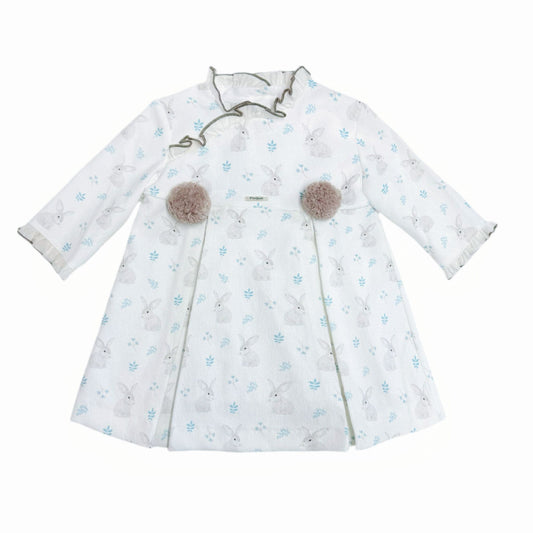 *SALE* FOQUE Baby Girl Ivory Needlecord Bunny Dress "2325115"