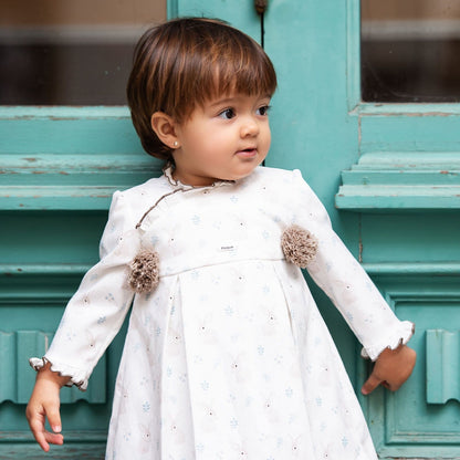 *SALE* FOQUE Baby Girl Ivory Needlecord Bunny Dress "2325115"