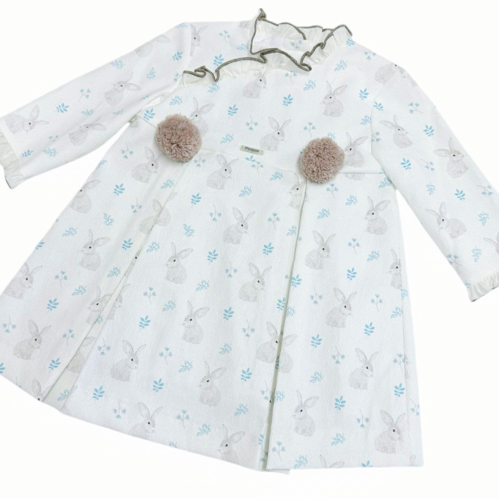 *SALE* FOQUE Baby Girl Ivory Needlecord Bunny Dress "2325115"