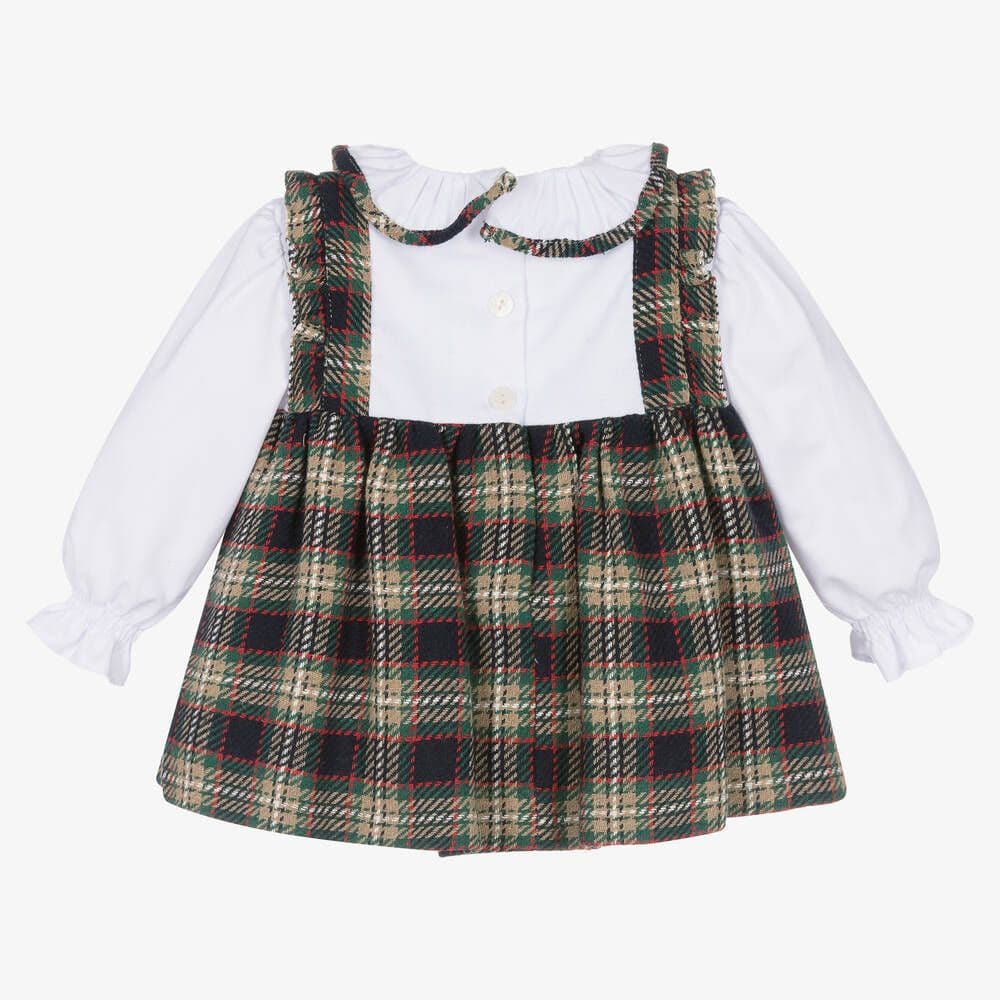 *SALE* FOQUE Baby Girls Blue and Green Cotton Tartan Dress "2325136"