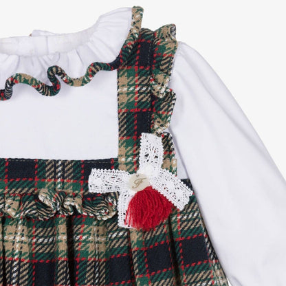 *SALE* FOQUE Baby Girls Blue and Green Cotton Tartan Dress "2325136"