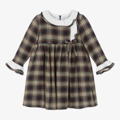 *SALE* FOQUE Baby Girls Blue and Green Cotton Tartan Dress "2325138"
