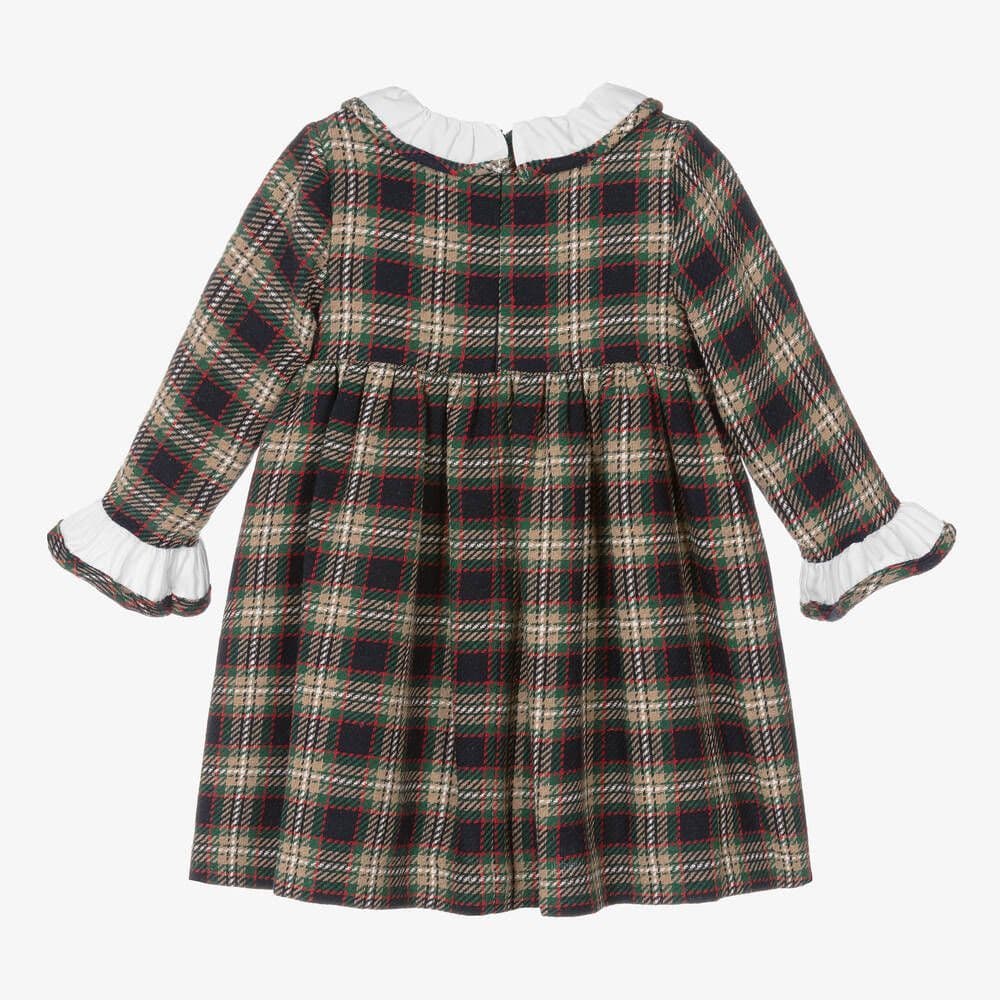 *SALE* FOQUE Baby Girls Blue and Green Cotton Tartan Dress "2325138"