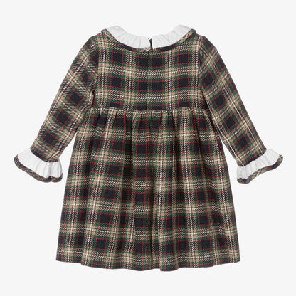*SALE* FOQUE Baby Girls Blue and Green Cotton Tartan Dress "2325138"