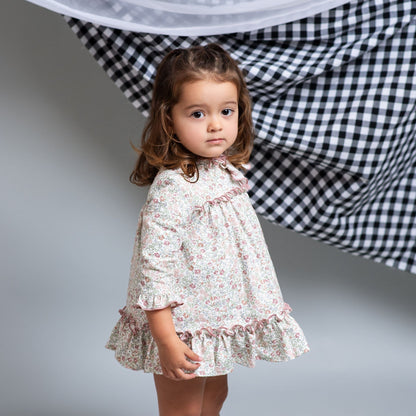 *SALE* FOQUE Baby Girls Light Pink Floral Cotton Dress "2425208"
