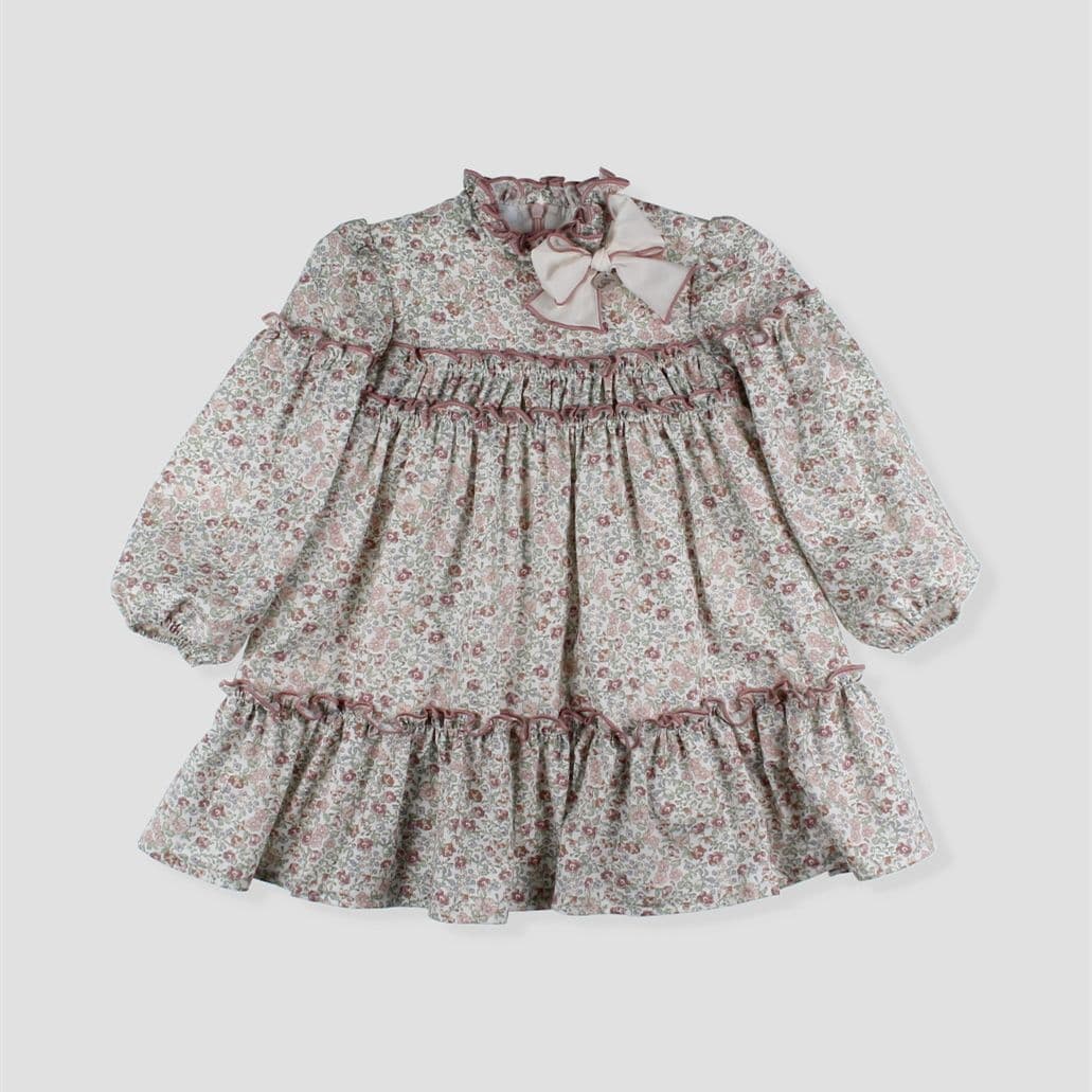 *SALE* FOQUE Baby Girls Light Pink Floral Cotton Dress "2425210"
